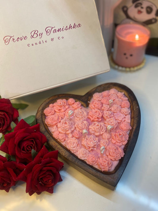 Wooden Heart Candle