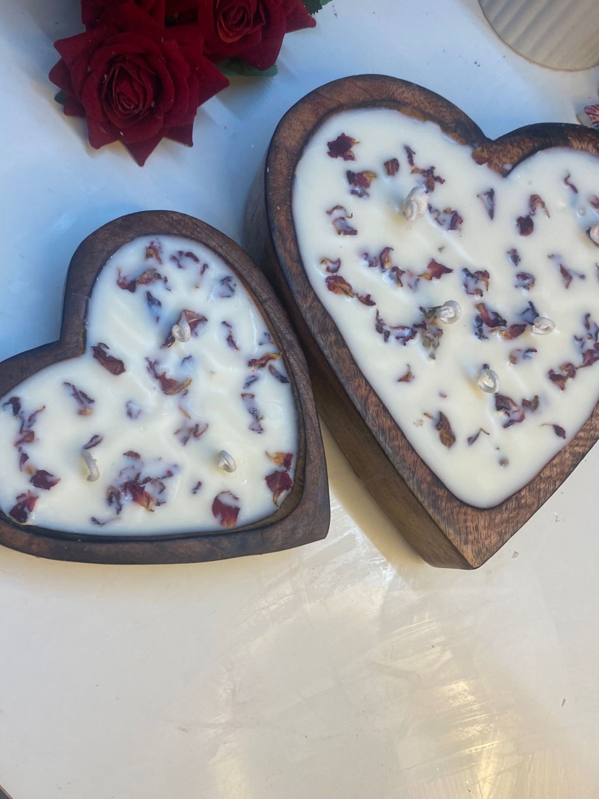 Rose Petal wooden Heart