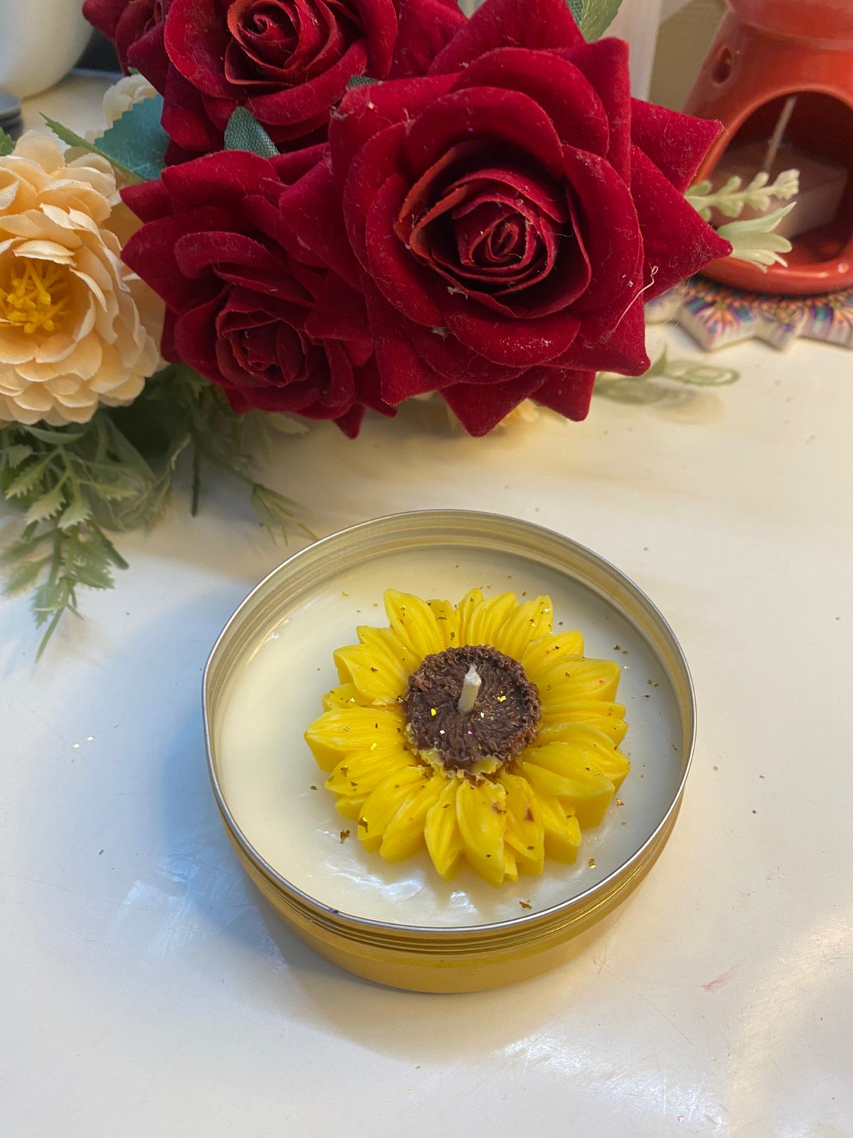 Sunflower in Tin