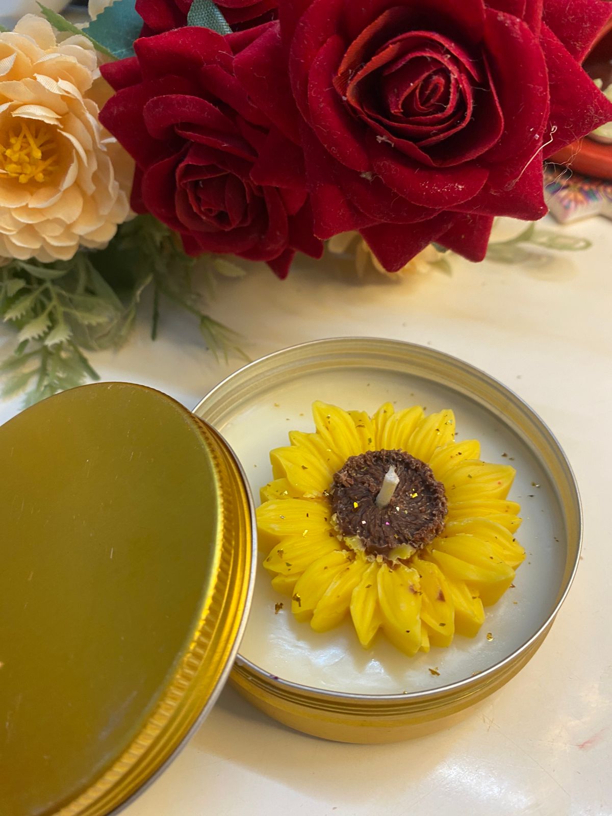 Sunflower in Tin
