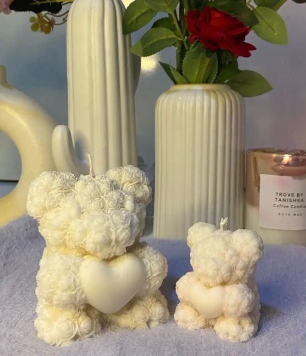 Rose Teddy Candle