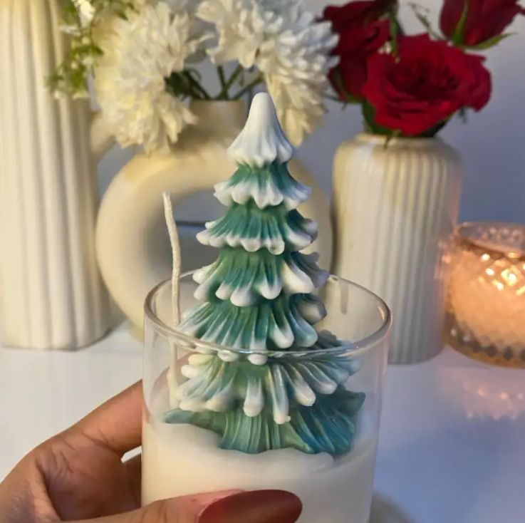 Christmass Glass Tree Candle