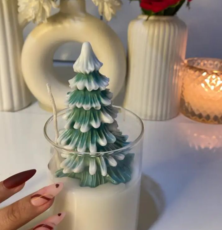 Christmass Glass Tree Candle