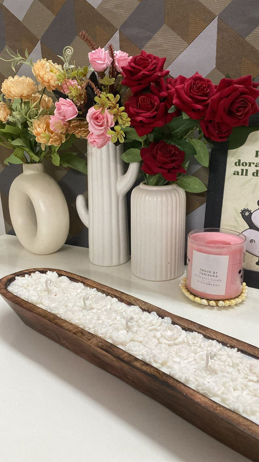 White Flower wooden dough