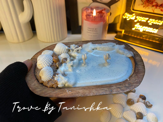 Beach Wooden Dough Candle