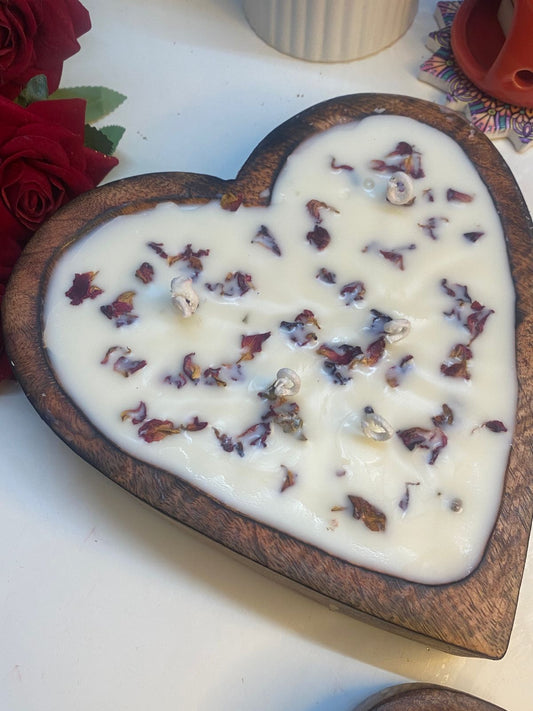 Rose Petal wooden Heart