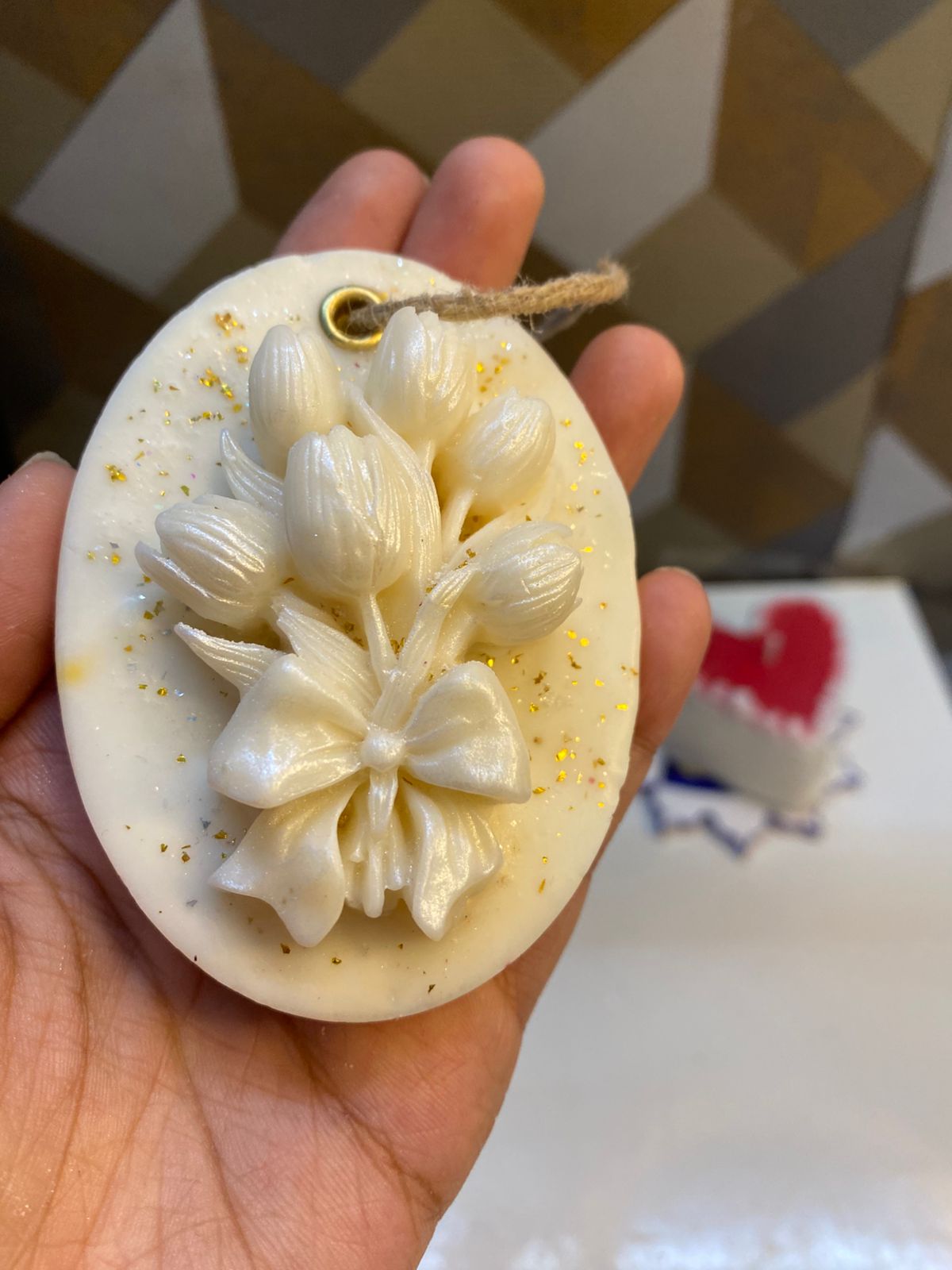 White Tulip bouquet Wax Sachet